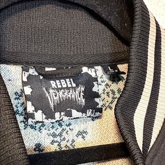 Rebel Vengeance Black and Floral Varsity Jacket - Picture 6 of 6